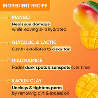 Dot & Key Mango Detan Tan Removal Clay Mask | Clay Mask for Face with Glycolic & Lactic | Great for All Skin Types | Fresh Juicy Mango Fragrance | 70gm