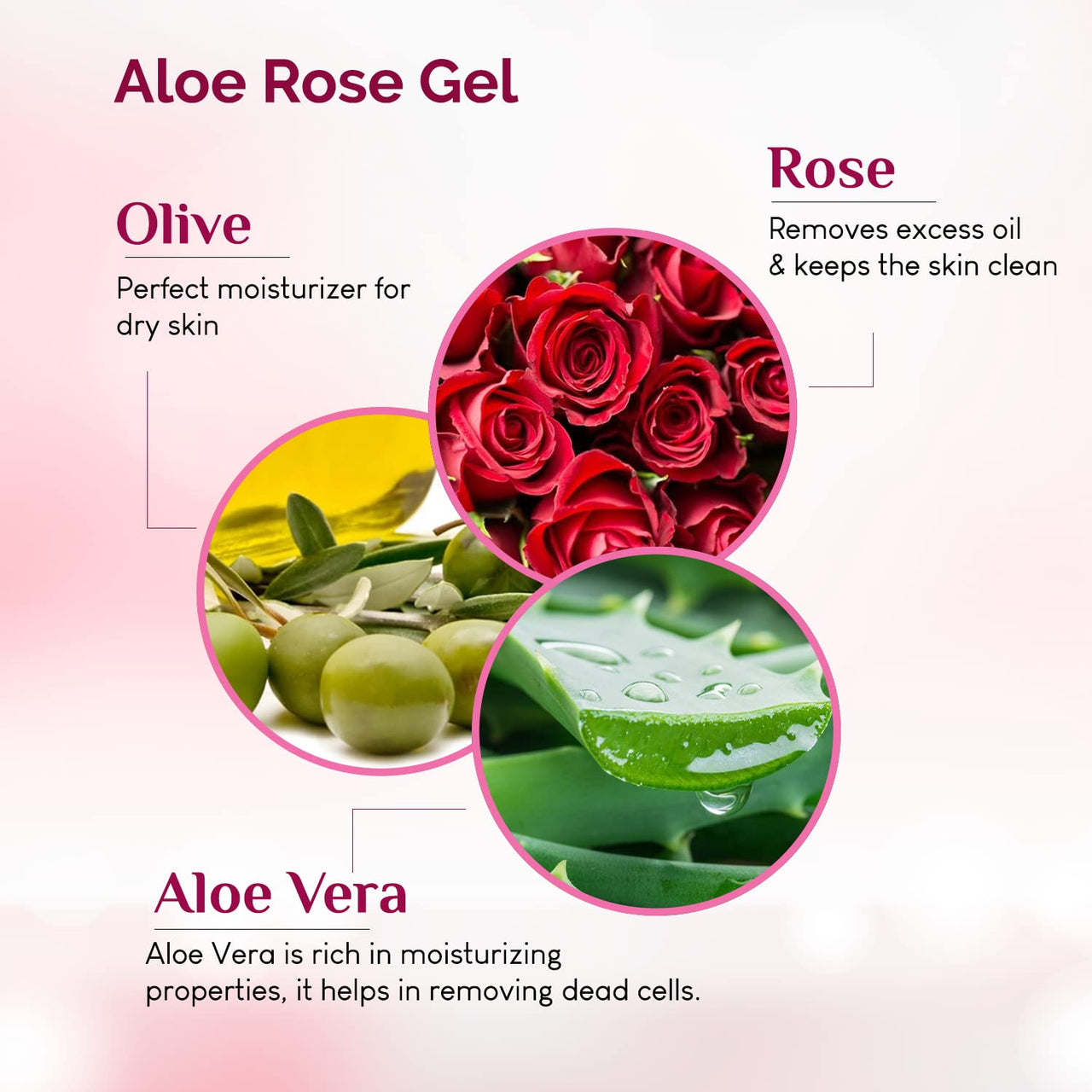 KAZIMA Aloe Rose Gel for Face and Body, 1kg | with Olive, Vitamin E and Pure Aloe Vera for Soothing, Hydrating, and Moisturizing | Aloe Rose Soothing Gel for Senstitive & Irritated Skin