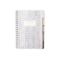 Fringe Studio Large Tab Notebook,Tribal Lines, Flexible Paperback Cover, College Ruled, 5 Subject/Die-Cut Dividers, 7.25