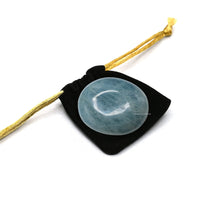 Aquamarine Palm Stone - Massage Worry Stone for Natural Body Chakra Balancing, Reiki Healing and Crystal Grid Aquamarine