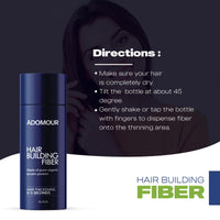 Adomour Hair Building Fiber 27.5g | Keratin Fibers for Thin, Fine & Thinning Hairs | Natural Coverage | For Thickening & Volumizing | Bald Spot Cover Up Hair Fiber Powder for Men & Women (Dark Brown)