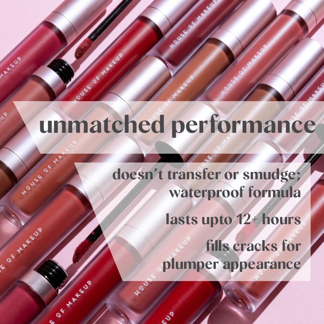 House Of Makeup Hydrating Liquid Lipstick | Nude Lipstick Shades | Comfy Liquid Lipsticks For Women | Everyday Nude Shade Lipstick | Liquid Matte Lipstick | 5 ml | Ginger Snap