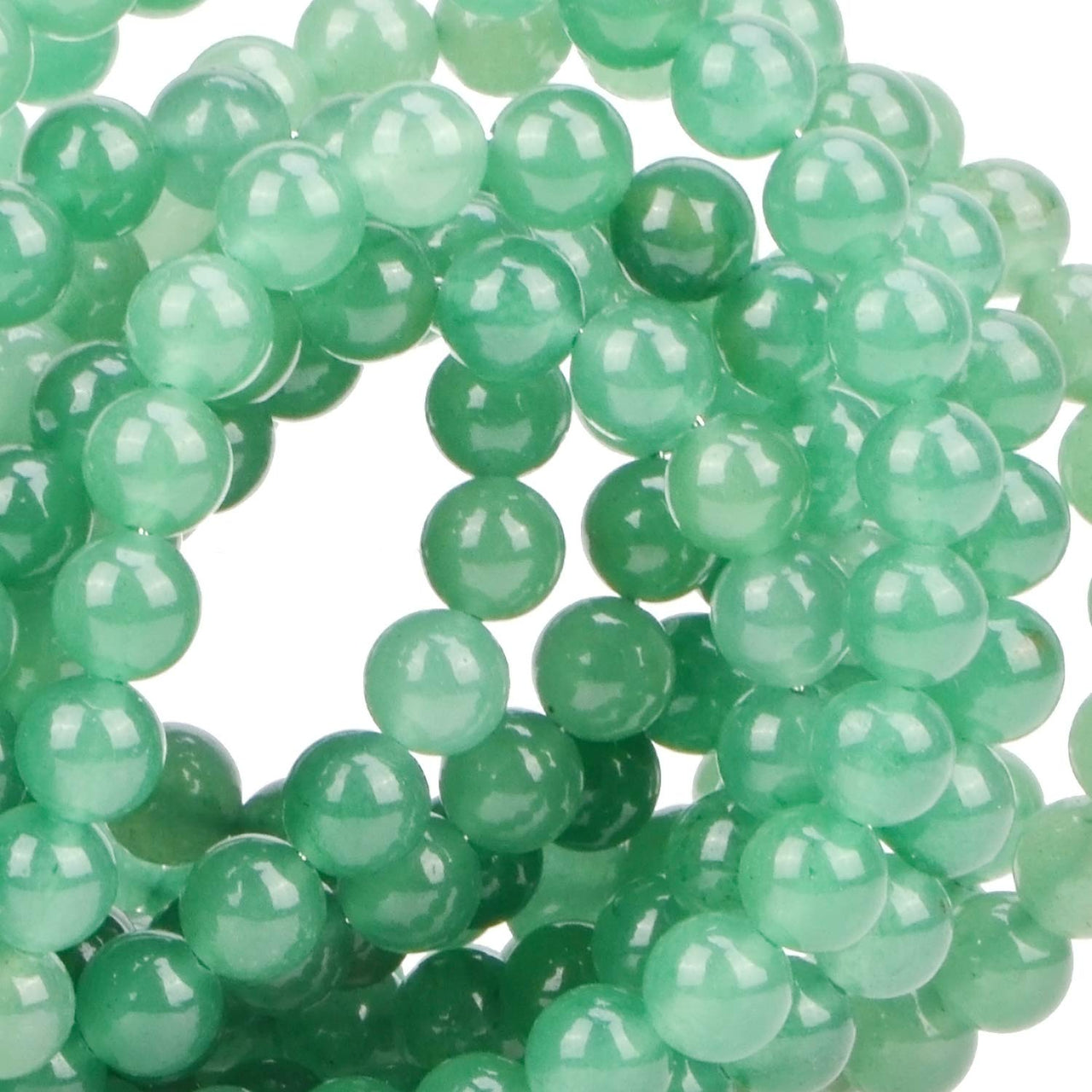 100Pcs Natural Crystal Beads Stone Gemstone Round Loose Energy Healing Beads with Free Crystal Stretch Cord for Jewelry Making (Green Aventurine, 8MM) Green Aventurine