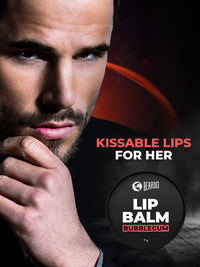 Beardo Bubblegum Non Tinted Lip Balm for Men, 7g | Lip Care For Soft Kissable Lips | Lip Mask For Dry, Cracked and Chapped lips | Lip Repair & Protection
