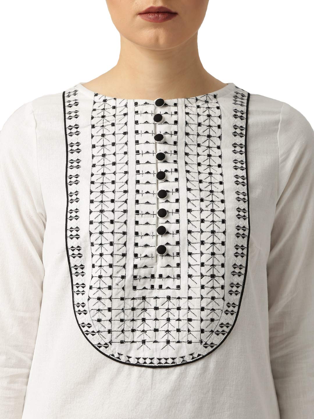 Amayra Women's  Cotton Straight Embroidery Kurti