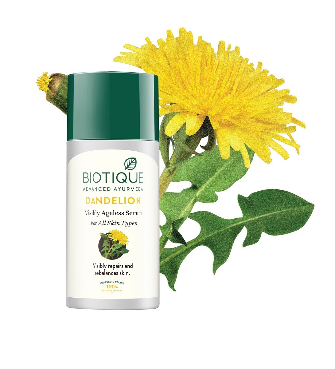 Biotique Bio Milk Protein Whitening & Rejuvenating Face Pack For All Skin Types, 50G And Dandelion Visibly Ageless Serum, 40 ml