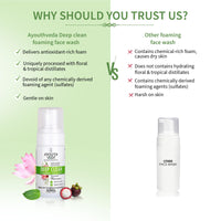 Ayouthveda Deep Clean Foaming Wash |Reduces Pigmentation, Combats Dark Spots| Refreshing Blend of Indian Madder, Garcinia & Pomegranate | Everyday Face Wash for Men & Women (Pack of 2;100ml each)