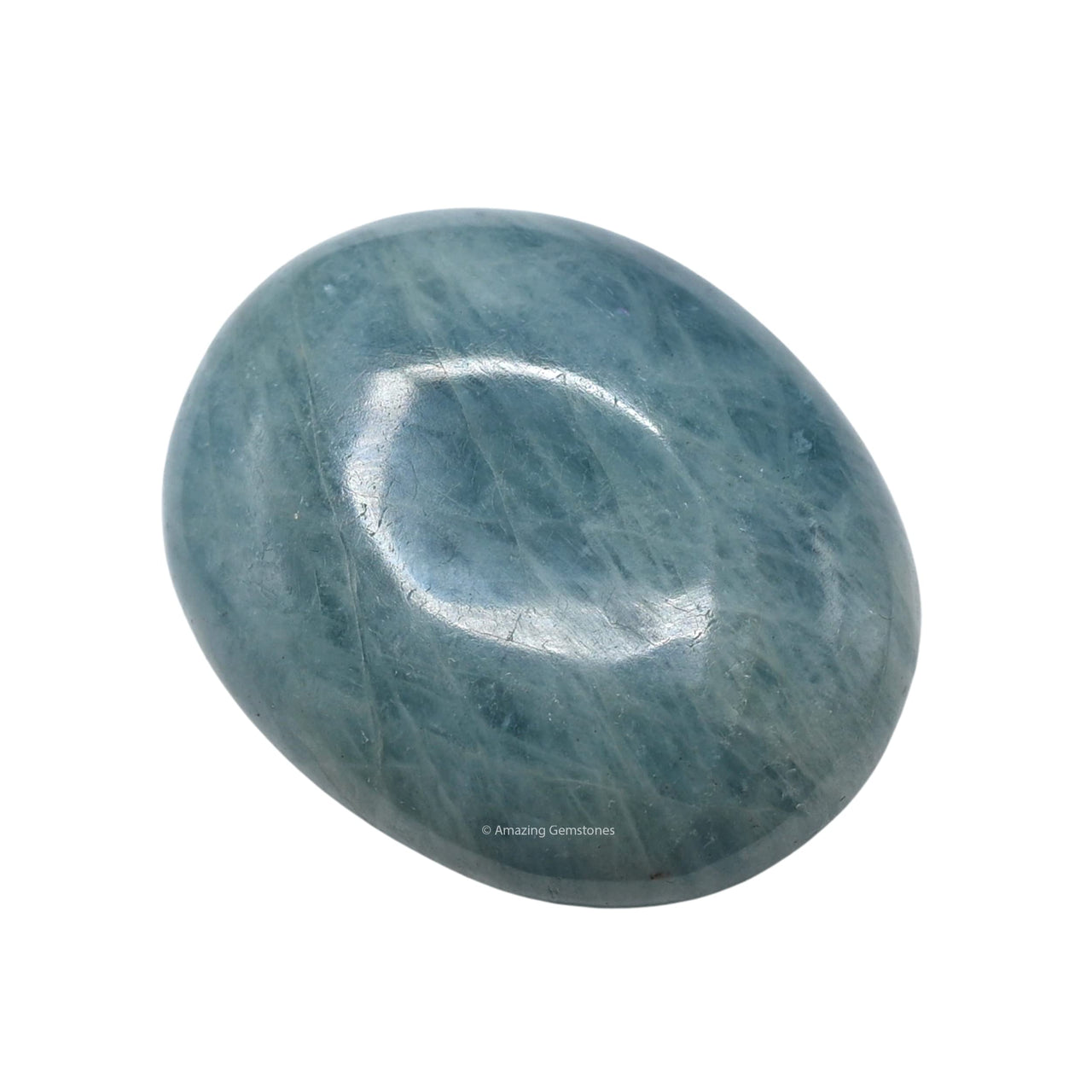 Aquamarine Palm Stone - Massage Worry Stone for Natural Body Chakra Balancing, Reiki Healing and Crystal Grid Aquamarine