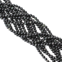 CHEAVIAN 60PCS 6mm Natural Black Obsidian Gemstone Round Loose Beads Crystal Energy Stone Healing Power for DIY Jewelry Making 1 Strand 15