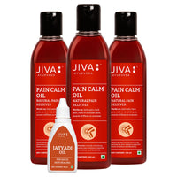 Jiva Pain Calm Oil 120ml With Free Jatyadi Oil 20 ml | 100% Ayurvedic Formula | Blend Of 5 Ayurvedic Oils | Relieves Muscle & Joint Pain | Controls Swelling & Joint Inflammation (Pack of 3)