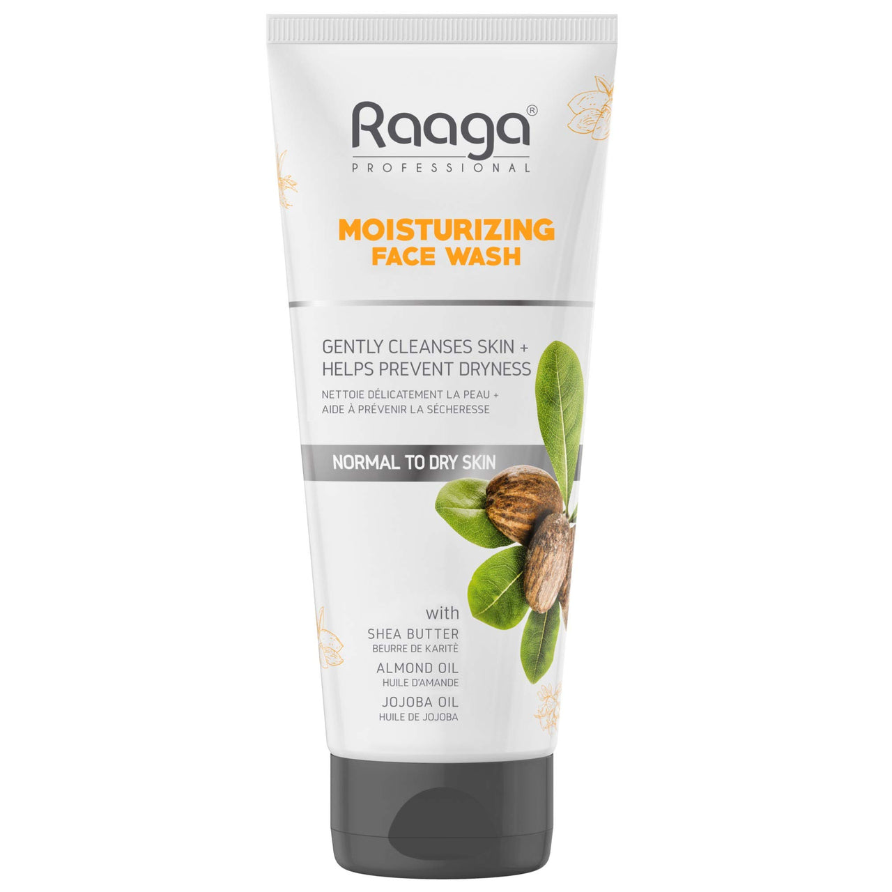 Raaga Professional Moisturizing Facewash, with Shea Butter, Jojoba and Almond Oil, 80ml, Gently Cleanses Skin, Removes dirt and impurities, for Normal to Dry Skin