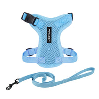 Voyager Step-in Lock Cat Harness w Reflective Cat Leash Combo Set with Neoprene Handle 5ft - Supports Small, Medium and Large Breed Cats by Best Pet Supplies - Baby Blue, XXS Harness Leash Set (Baby Blue) XXS (Chest: 11.5 - 14