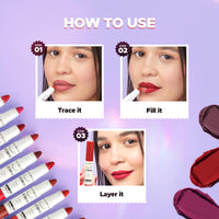 Hilary Rhoda Kissable Lip Crayon |12-Hour Stay | Highly Pigmented Matte Finish | Smudge-Proof & Transfer proof Lipstick | Retractable Lip Crayon | 3.5g - (Earthy Brown | Shade 06)
