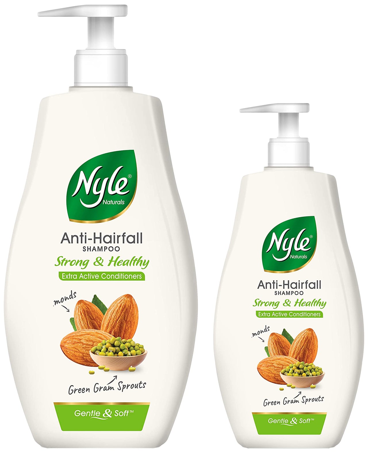 Nyle Naturals Strong & Healthy Anti Hairfall 2 In1 Shampoo With Active Conditioner, 400ml & Nyle Naturals Strong & Healthy Anti Hairfall 2 In1 Shampoo With Active Conditioner, 800ml