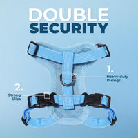 Voyager Step-in Lock Cat Harness w Reflective Cat Leash Combo Set with Neoprene Handle 5ft - Supports Small, Medium and Large Breed Cats by Best Pet Supplies - Baby Blue, XXS Harness Leash Set (Baby Blue) XXS (Chest: 11.5 - 14