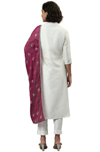 Janasya Women's  Poly Silk Kurta With Pant And Dupatta