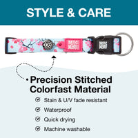 Max & Molly Soft Padded Neoprene Dog Collar w/Smart ID Gotcha! QR Pet Safety Tag, Durable, Waterproof, Anti-Stink, Machine Washable Collar for Dogs, Cherry Bloom Design, S