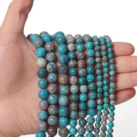 35pcs 10mm Natural Stone Beads American Turquoise Beads Energy Crystal Healing Power Gemstone for Jewelry Making, DIY Bracelet Necklace