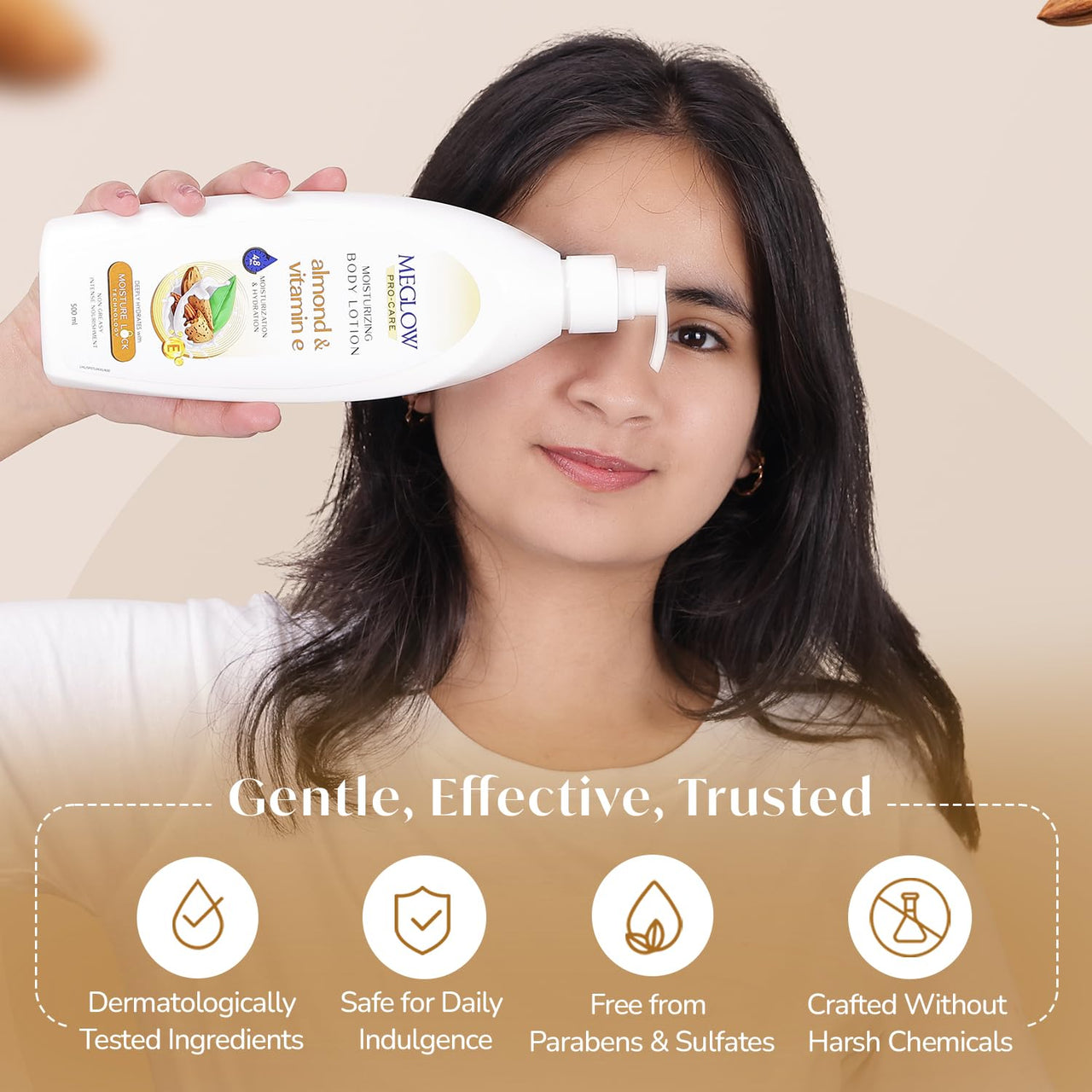 Meglow Pro-Care Moisturizing Body Lotion | Enriched With Shea Butter | Nourished and Smooth Skin | Hydrates & Moisturizes Skin | For Women & Men | Suitable for Normal to Dry Skin - 500mL