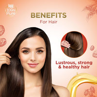 Bajaj 100% Pure Castor Oil 200ml, Pure Hair Oil, Natural Cold-Pressed Castor Oil, No Silicones, Paraben Free, Lead Free