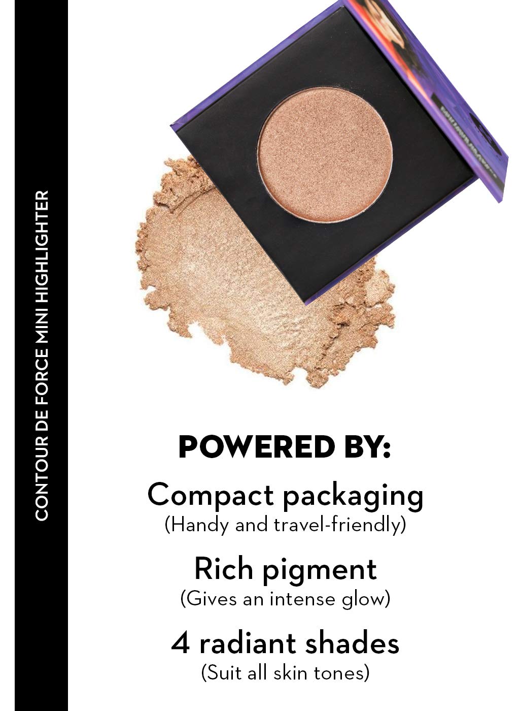 SUGAR Cosmetics Contour De Force Mini Blush - 02 Pink Pinnacle (Deep Rose)+Sugar Cosmetics Contour De Force Mini Highlighter - 02 Gold Glory (Golden Bronze), Multicolor, 8 g (Pack of 2)