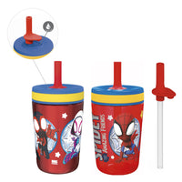 Zak Designs Spidey and His Amazing Friends Kelso Tumbler Set, Leak-Proof Screw-On Lid with Straw, Bundle for Kids Includes Plastic and Stainless Steel Cups with Bonus Sipper, 3pc Set, Non-BPA Classic