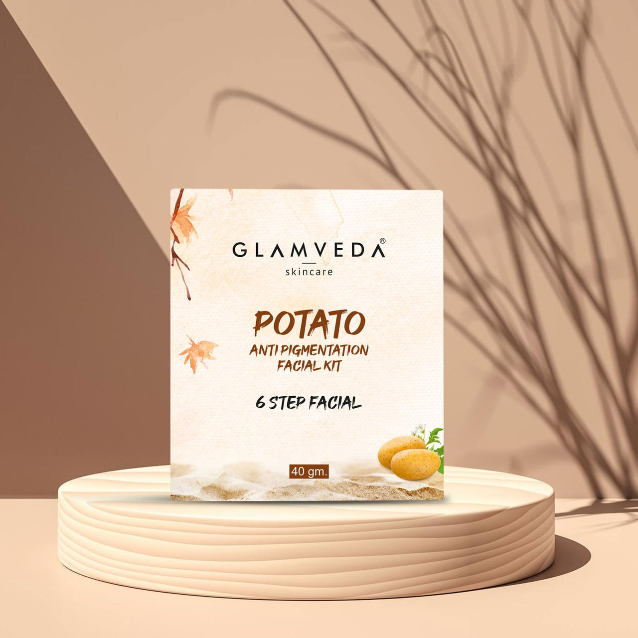 Glamveda Potato Anti Pigmentation Facial Kit | 6 Steps Facial | Fights Blemishes and Dullness | Protects and Nourishes | 40 GM