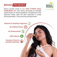 Nature Nuskha Real Kumkumadi Oil 25ml-Anti-Ageing Face Serum with Niacinamide, Folic acid, Vitamins E & C-For Men and Women-Kumkumadi Tailam-Reduces Dark Spots, Evens Skin Tone, Improves Brightness,Makes Skin Soft and Supple