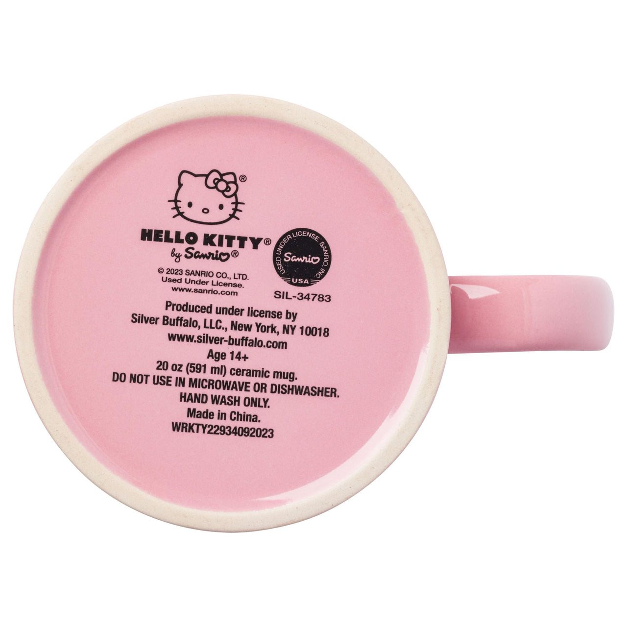 Silver Buffalo Sanrio Hello Kitty Whimsical Pastel Mug with Stars, Rainbows, and Bows, 20 Ounces