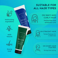 Arata Styling Combo of 2 - Styling Hair Cream (50 ML) & Styling Hair Gel (50 ML) | For Glossy & Matte Looks | Soft & Strong Hold | Defined, Frizz-Free Hair | Adds Texture & Boosts Moisture | For All Hair Types