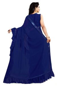 Anjaneya Sarees Women's  Georgette Saree With Blouse Piece