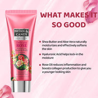 Bryan & Candy Delicate Rose Moisturizing Hand and Body Lotion Enriched with Shea Butter & Hyaluronic Acid for Smooth, Moisturized Skin (125ml)