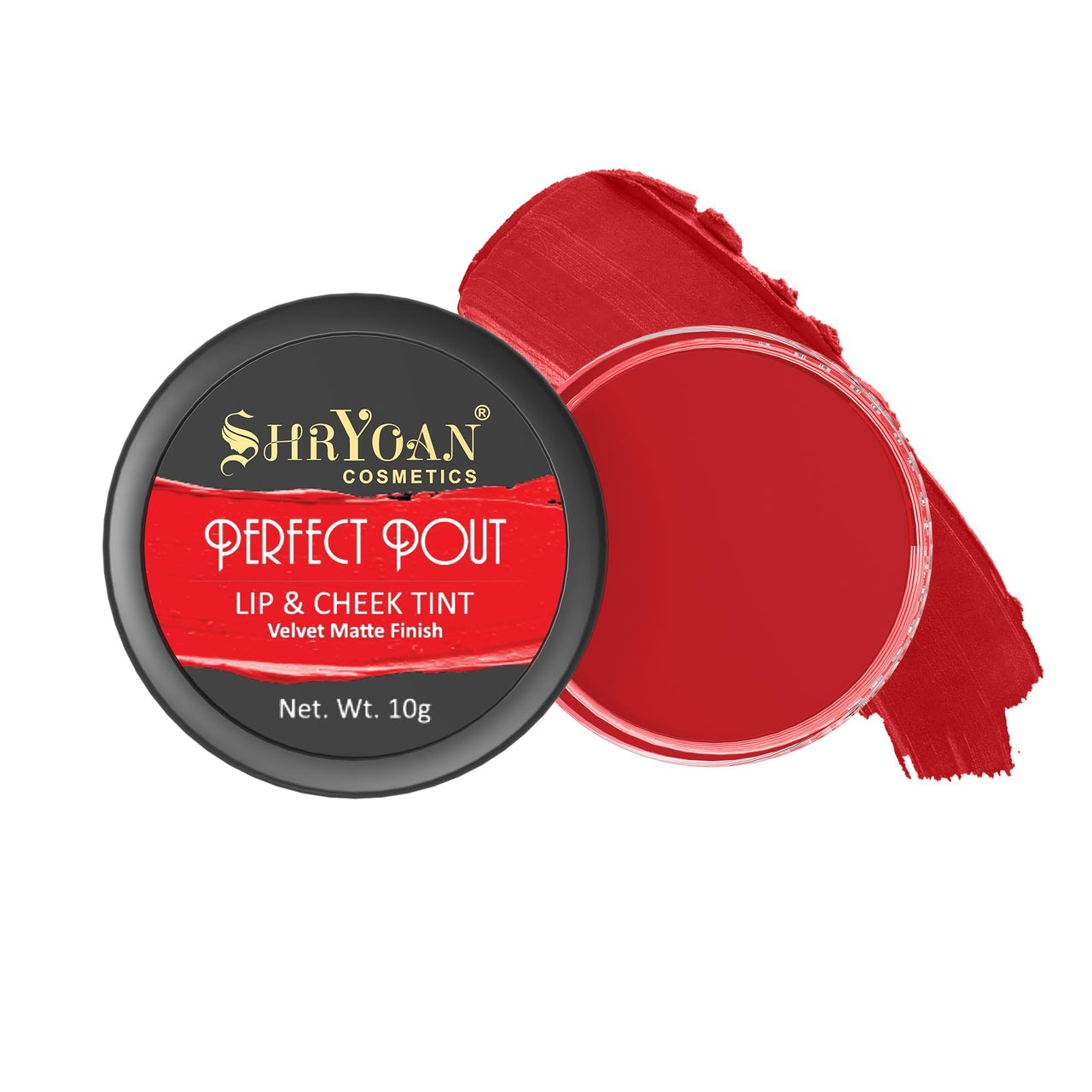 Shryoan Perfect Pout Lip and Cheek Tint Creamy Matte| Matte Lip & Cheek Tint with Easily Blendable and Light Weight, & Cruelty-Free (10g) (Shade 04)