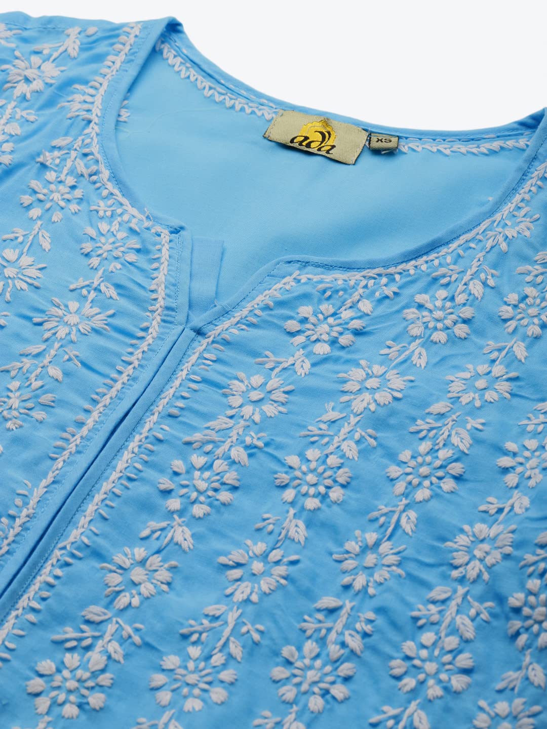 Ada Hand Embroidered Lucknowi Chikankari Ethnic Wear Cotton Kurta Kurti Tunic for Women