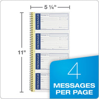 Adams Write 'N Stick Message Pad, 2-Part, Carbonless, Blue, 5-1/4