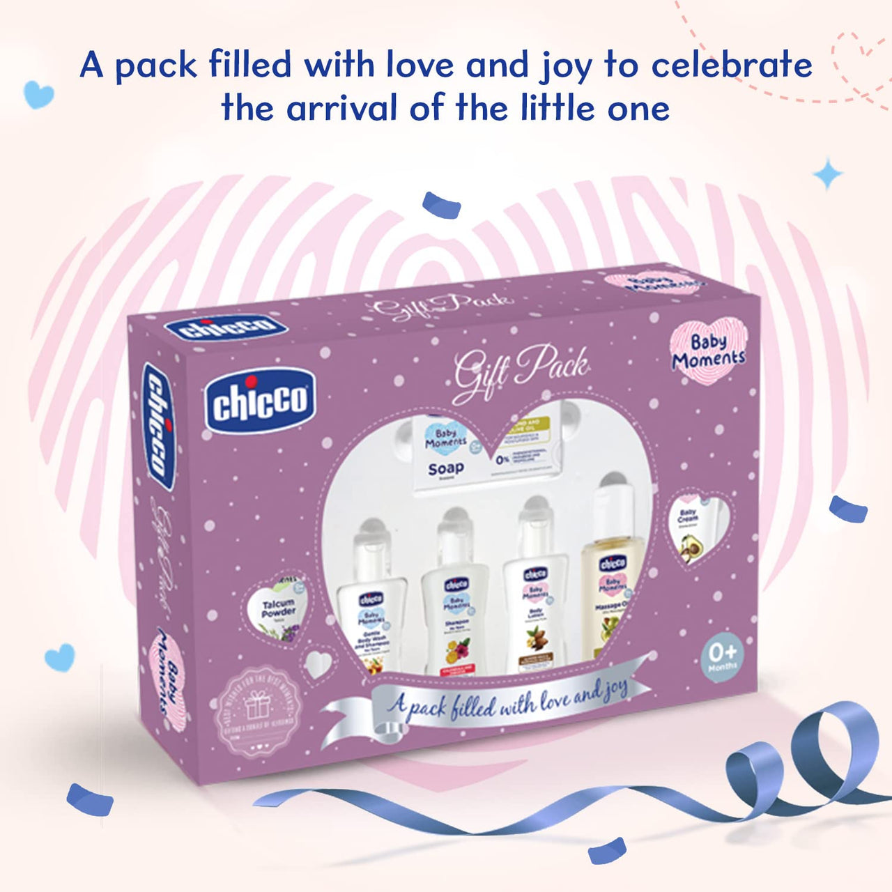 Chicco Baby Moments Caring Set Purple, Gift Set for Babies, 0m+