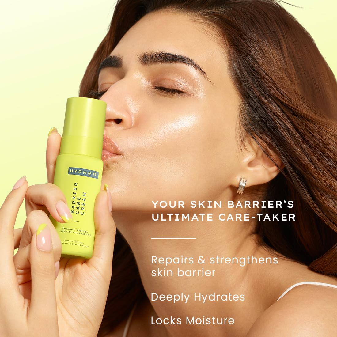 Hyphen Barrier Care Face Cream for Normal & Dry Skin | Peptides & Ceramides Face Moisturizer That Strengthens Skin Barrier & Heals Dry Skin| Deep Moisturizing Face Cream for Men & Women | 50Ml