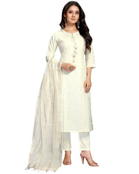 Rajnandini Women's  Pure Cambric Cotton Embroidered Kurta Set With Dupatta