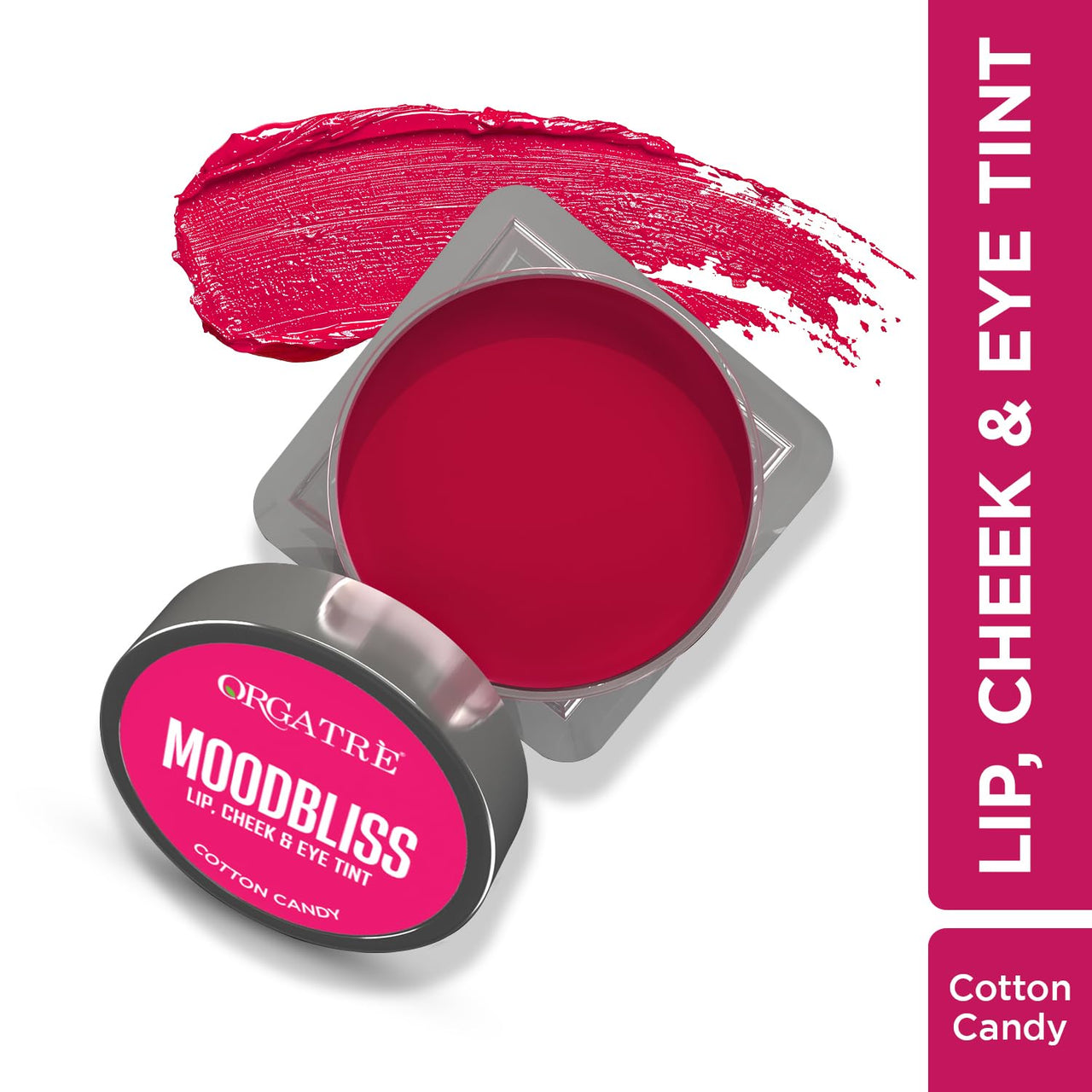 Orgatre Moodbliss Lip, Cheek & Eye Tint with Goodness of Kojic Acid and Retinol, Nourishes & Hydrates Dry Chapped Lips (Cotton Candy, 8GM)