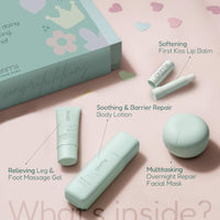 Orimii You’re Doing Amazing’ Pregnancy Self-Care Gift Box | Leg & Foot Relief Gel, Barrier Repair Lotion, Fragrance-Free Lip Balm & Overnight Face Mask | Thoughtful Baby Shower Gift for Moms-to-Be