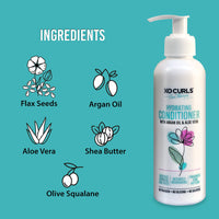 XO Curls Hydrating Conditioner with Argan Oil and Aloe Vera; a Curly Hair Therapy Range that gives Women & Men frizz-free, soft natural curls