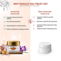 Ayouthveda Kunkumadi Face Scrub | Revitalize & Refine Skin Texture | With Walnut, Finest Kashmiri Saffron & Sunflower Extract | Cleanse Impurities & Promote New Cell Growth (Pack Of 1-50g)