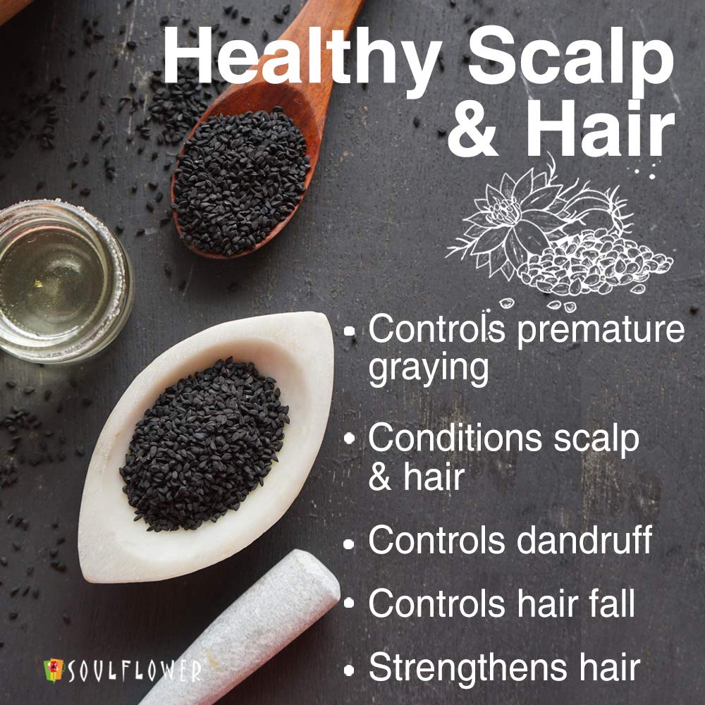 Soulflower Black Seed Kalonji Hair Oil | Hair Growth, Hair Fall Control, Scalp Health, Healthy Hair, Control Acne & Pimple for Men & Women| 100% Pure, Natural, Organic | 120ml