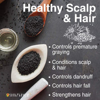 Soulflower Black Seed Kalonji Hair Oil | Hair Growth, Hair Fall Control, Scalp Health, Healthy Hair, Control Acne & Pimple for Men & Women| 100% Pure, Natural, Organic | 120ml