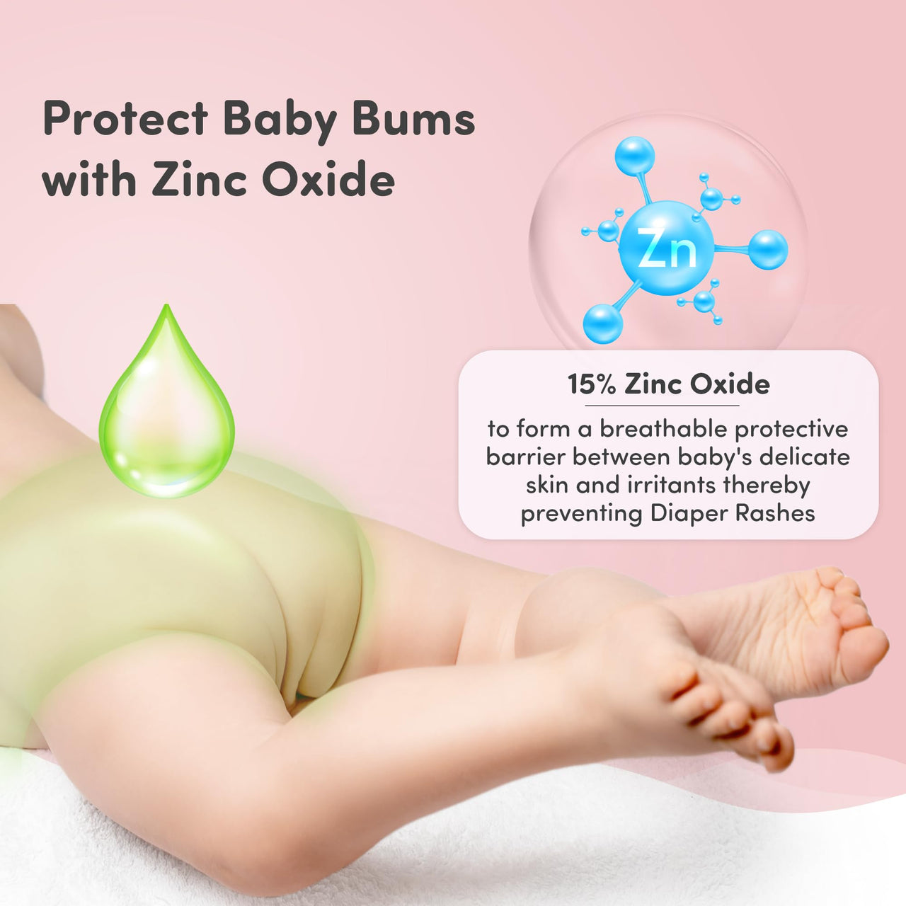 Mylo Baby Diaper Rash Cream 50gm | Prevents and Heals Rashes | With 15% Zinc Oxide | Care with Aloe Vera, Almond Oil & Vitamin E