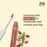 ZM Stay Matte Transfer-proof Lip Color | Matte Texture | Liquid Lipstick | Waterproof and Smudgeproof | Cruelty-free, 6 ML (Nude Sunset)