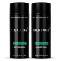 THICK FIBER - Fibers for Thinning Hair & Bald Spots (BLACK, Pack of 2) - 25g Bottle - Conceals Hair Loss in Seconds for Women & Men