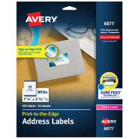 Avery Print-to-The-Edge Printable Address Labels with Sure Feed, 1-1/4