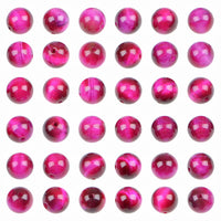Bymitel 210pcs Natural Crystal Beads Stone Gemstone Round Energy Healing Loose Beads with Stretch Cord for Jewelry Making Bracelets Anklets (Light Fuchsia Tiger's  Eye, 4mm 210pcs) Light Fuchsia Tiger's  Eye