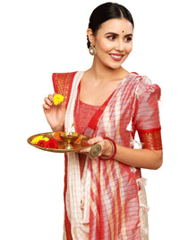 Satrani Women's Poly Silk Woven Saree With Unstitched Blouse Piece